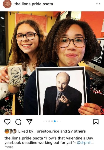 Colonial Forge High School Instagram Screenshot - Dr Phil Campaign