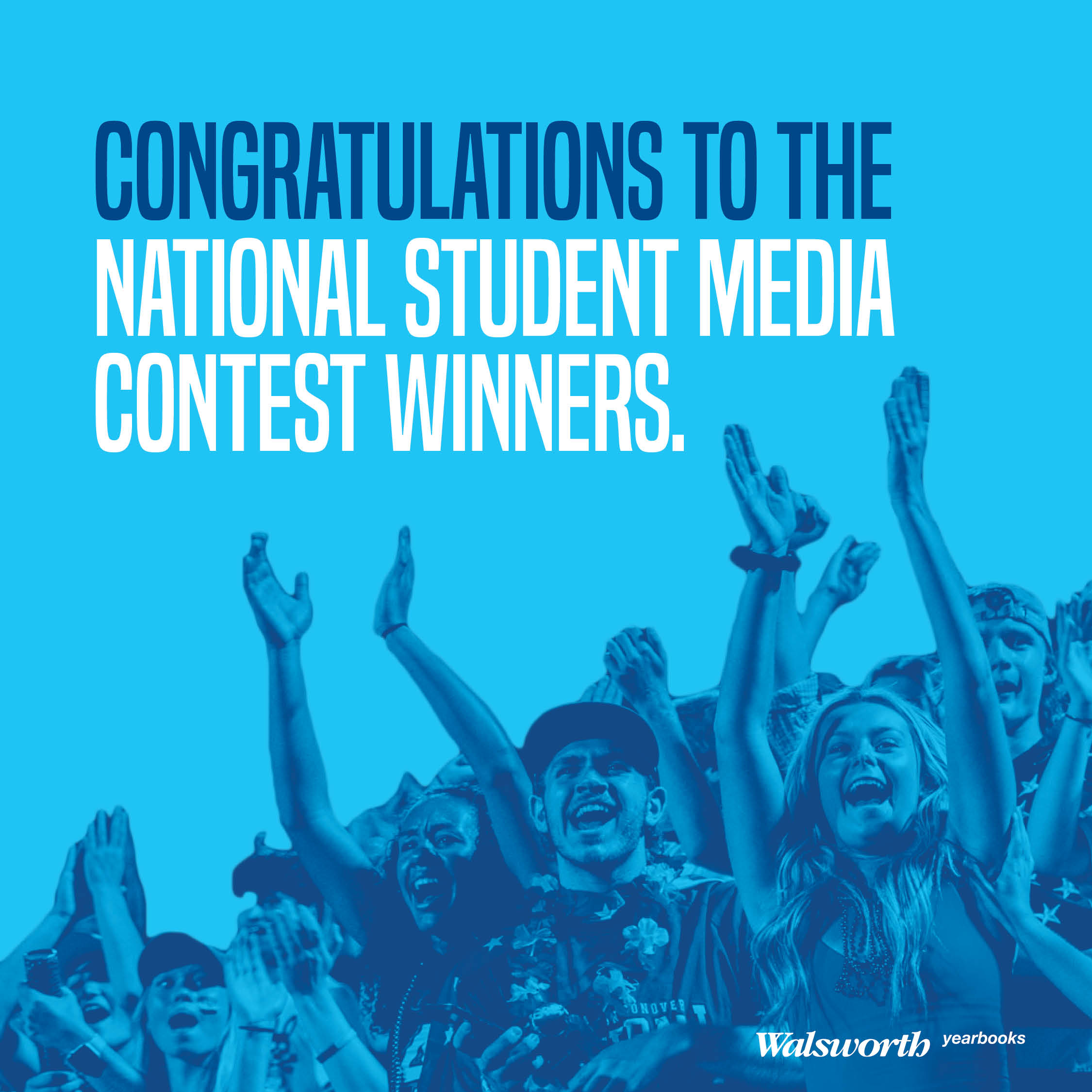 Let's congratulate our National Student Media Contest winners. Here we see a group of students happy to win